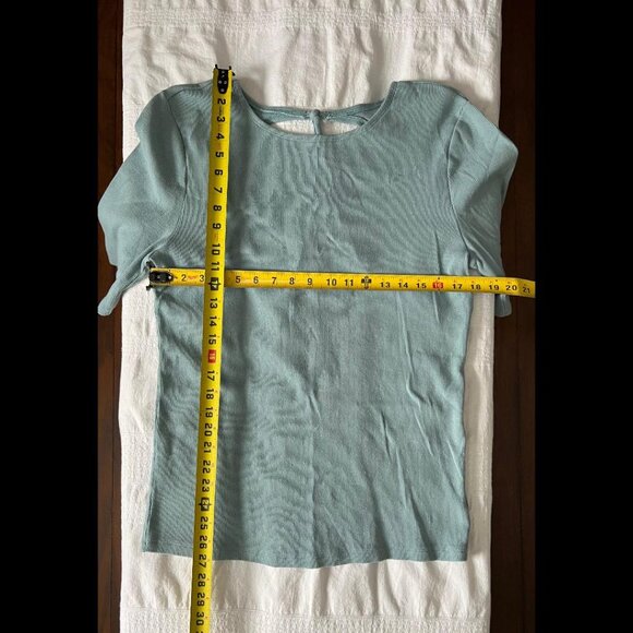 GAP Women's XL Tall Ribbed Knit T-shirt, Mineral Blue - Picture 3 of 5